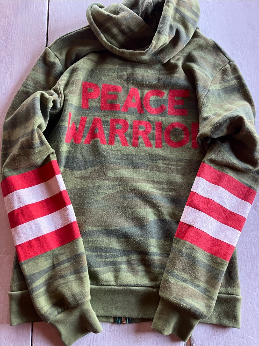 Rare Aviator Nation Peace Warrior camo hoodie small S - Picture 4 of 5